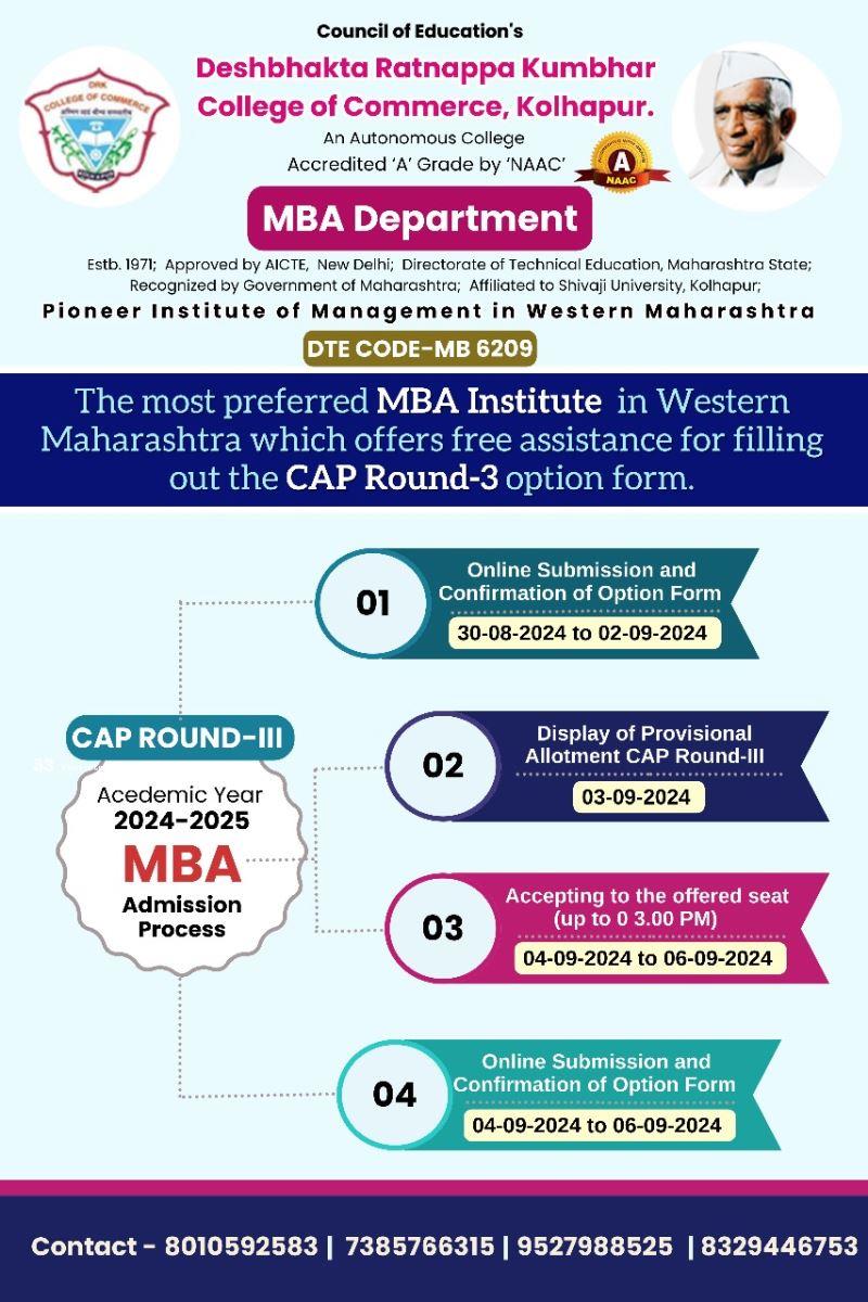 MBA Admission Process 2024-25 (CAP Round-3)